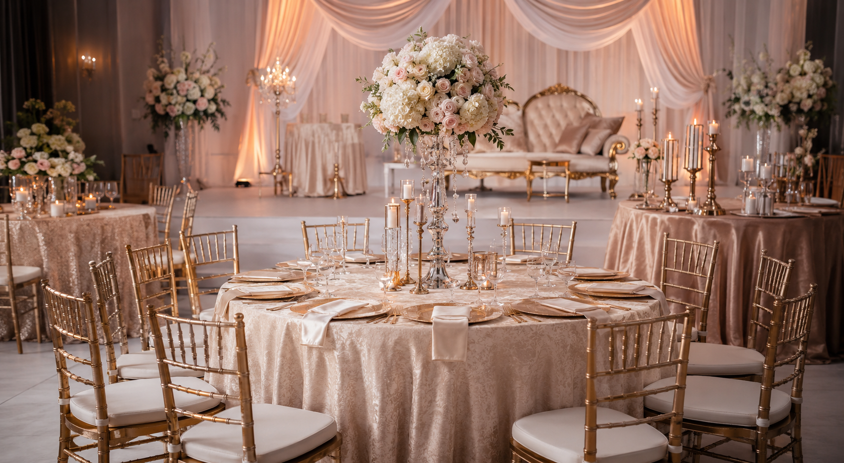 Wedding centerpiece styling and floral table decor by Fine Art Events